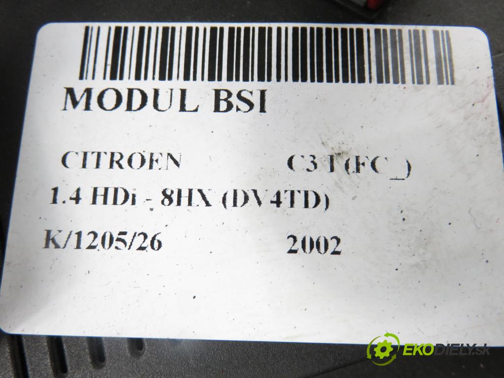 CITROEN C3 I (FC_) HB 2002 50,00 1.4 HDi 8V - 8HX 1398,00 MODUL BSI S118085200J