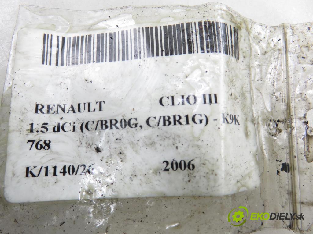 RENAULT CLIO III (BR0/1, CR0/1) HB 2006 50,00 1.5 dCi 68 - K9K 768 1461,00 vstrekovač EJBR03101D ; 8200421359 ; 8200421897 (Vstrekovač paliva)