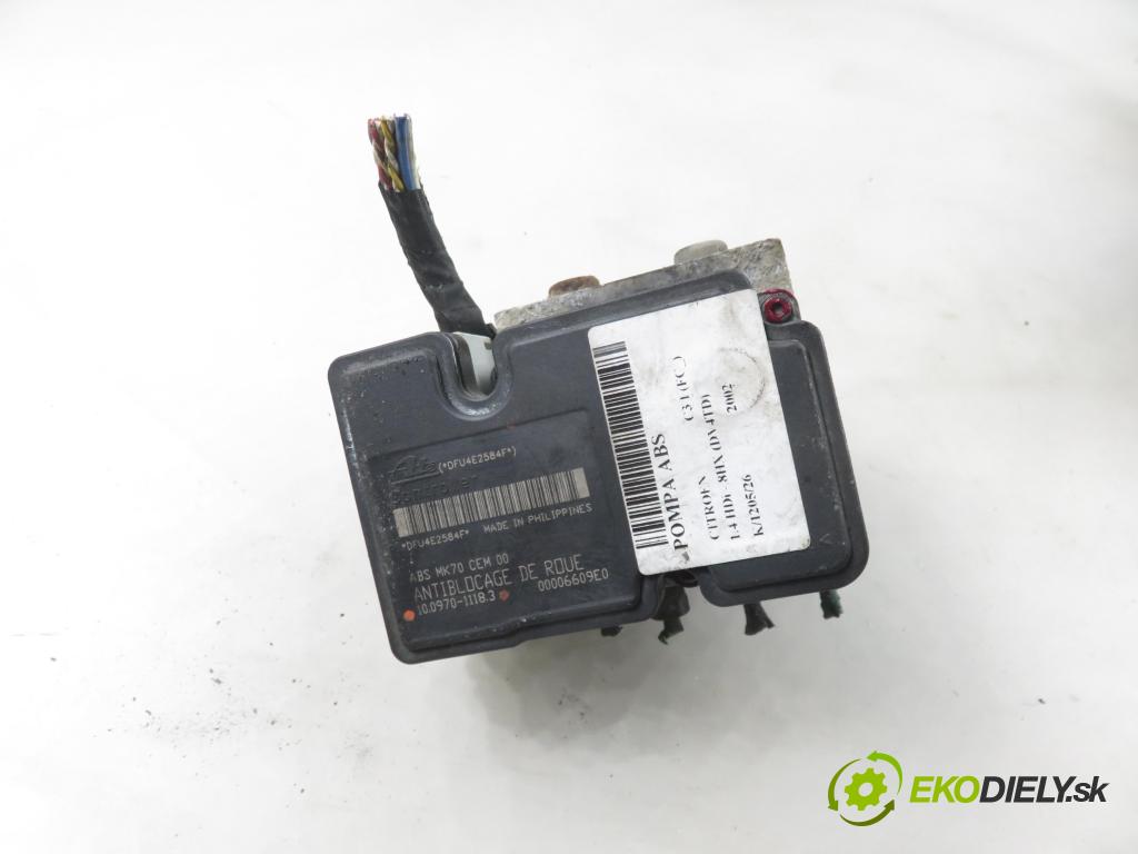 CITROEN C3 I (FC_) HB 2002 50,00 1.4 HDi 8V - 8HX 1398,00 Pumpa ABS 10097011183 (Pumpa ABS)