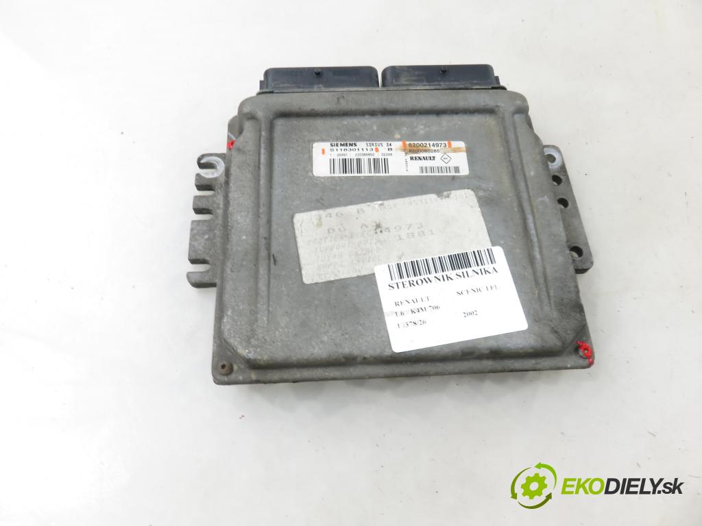 RENAULT SCENIC I (JA0/1_) MINIVAN 2002 79,00 1.6 - K4M 706 1598,00 řídící jednotka motora 8200214973 ; S118301113
