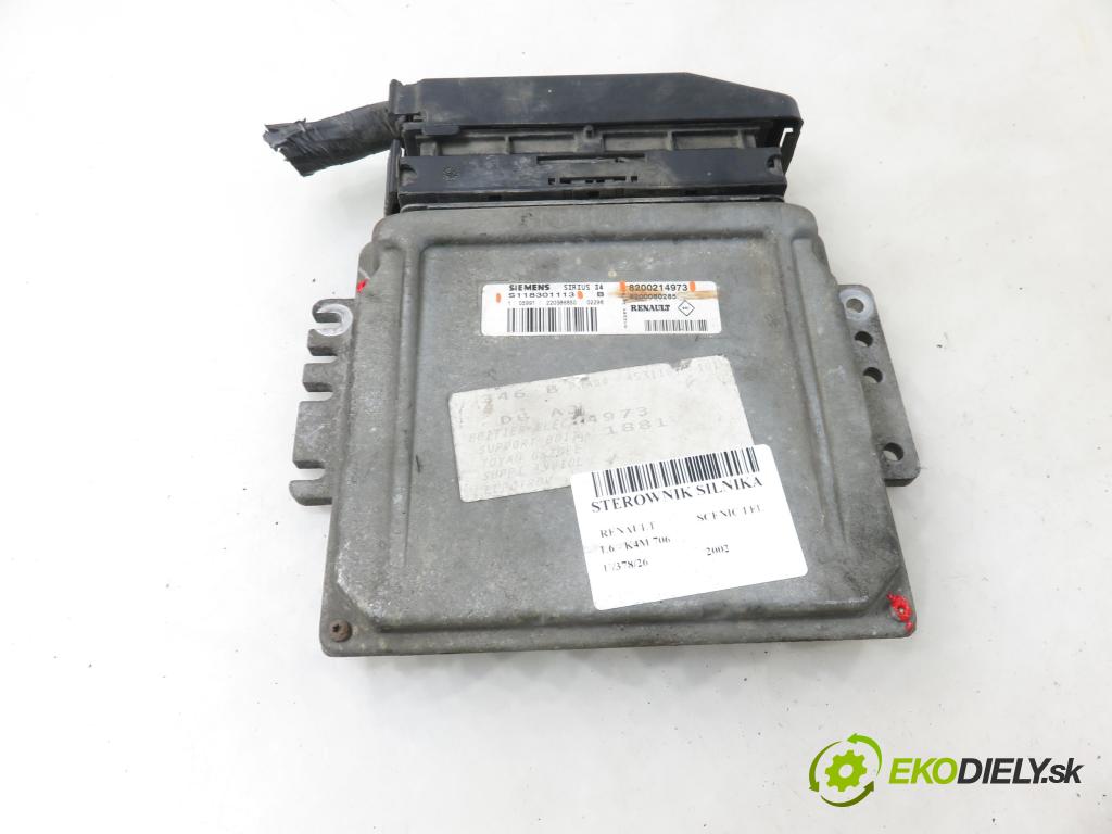 RENAULT SCENIC I (JA0/1_) MINIVAN 2002 79,00 1.6 - K4M 706 1598,00 řídící jednotka motora 8200214973 ; S118301113