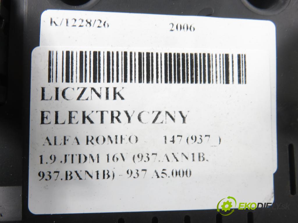 ALFA ROMEO 147 (937_) HB 2006 110,00 1.9 JTDM 16V (937.AXN1B, 937.BXN1B) - 937 A5.000 1910,00 prístrojovka elektrický 156071228