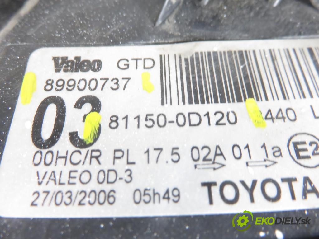 TOYOTA YARIS (_P9_) HB 2006 64,00 1.3 VVT-i (SCP90_) - 2SZ-FE 1298,00 Svetlo LP 811500D120 ; 89900737