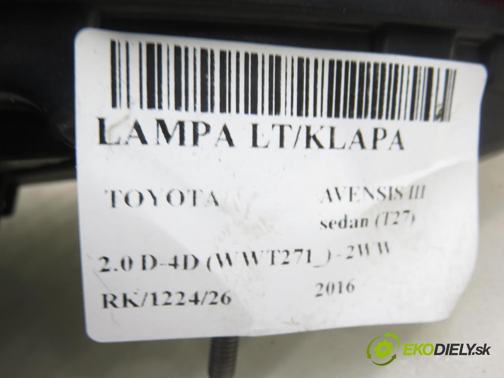 TOYOTA AVENSIS sedan (_T27_) SEDAN 2016 105,00 2.0 D-4D (WWT271_) - 2WW 1995,00 Svetlo ľavé zadné kufor