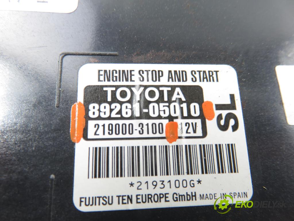 TOYOTA AVENSIS sedan (_T27_) SEDAN 2016 105,00 2.0 D-4D (WWT271_) - 2WW 1995,00 riadiaca jednotka / MODUL INNE: 8926105010 ; 2190003100