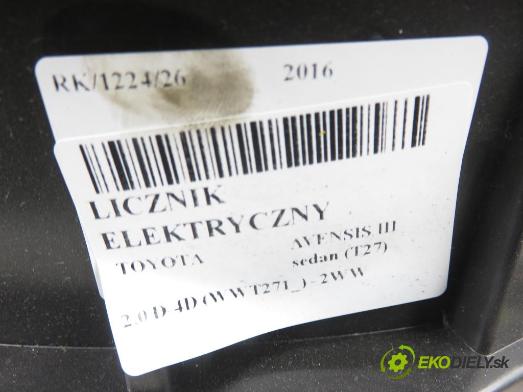 TOYOTA AVENSIS sedan (_T27_) SEDAN 2016 105,00 2.0 D-4D (WWT271_) - 2WW 1995,00 Prístrojovka elektrický 8380005W82XA ; A2C94484800