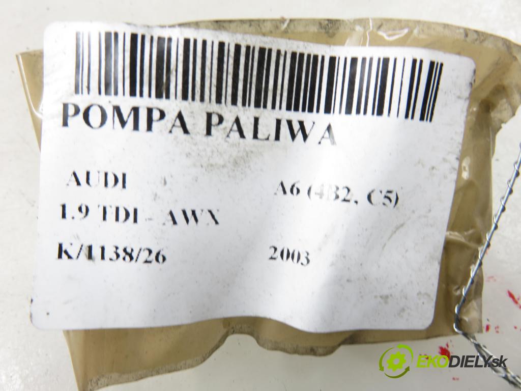AUDI A6 (4B2, C5) SEDAN 2003 96,00 1.9 TDI - AWX 1896,00 Pumpa paliva 4B0919050D