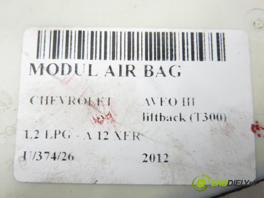 CHEVROLET AVEO liftback (T300) HB 2012 63,00 1.2 LPG - A 12 XER 1229,00 MODUL air BAG 13583431 ; A2C34410500