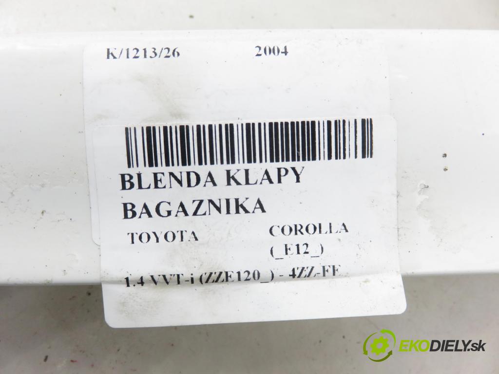 TOYOTA COROLLA (_E12_) HB 2004 71,00 1.4 VVT-i (ZZE120_) - 4ZZ-FE 1398,00 Zadné čelo dverí kufor 7680102100