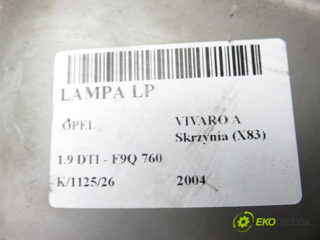 OPEL VIVARO A Skrzynia (X83) FURGON 2004 74,00 1.9 DTI - F9Q 760 1870,00 světlo LP 91165719 ; 7700311371 ; 89308690