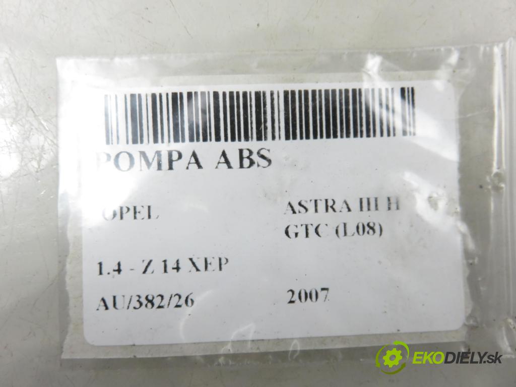 OPEL ASTRA H GTC (L08) HB 2007 66,00 1.4 - Z 14 XEP 1364,00 Pumpa ABS 10097005153 ; 10020700814 ; 13246534BK (Pumpa ABS)