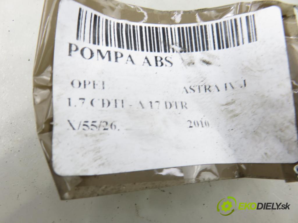 OPEL ASTRA J HB 2010 92,00 1.7 CDTI - A 17 DTR 1686,00 Pumpa ABS 10096145073 ; 10061933731 ; 13332613AA2 (Pumpa ABS)