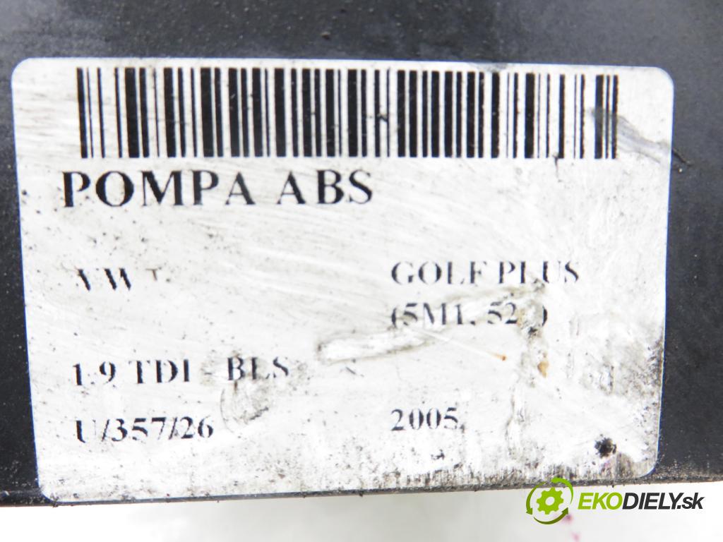 VW GOLF PLUS (5M1, 521) MINIVAN 2005 77,00 1.9 TDI - BLS 1896,00 pumpa ABS 1K0907379AA ; 10096003603 ; 1K0614517T (Pumpa ABS)
