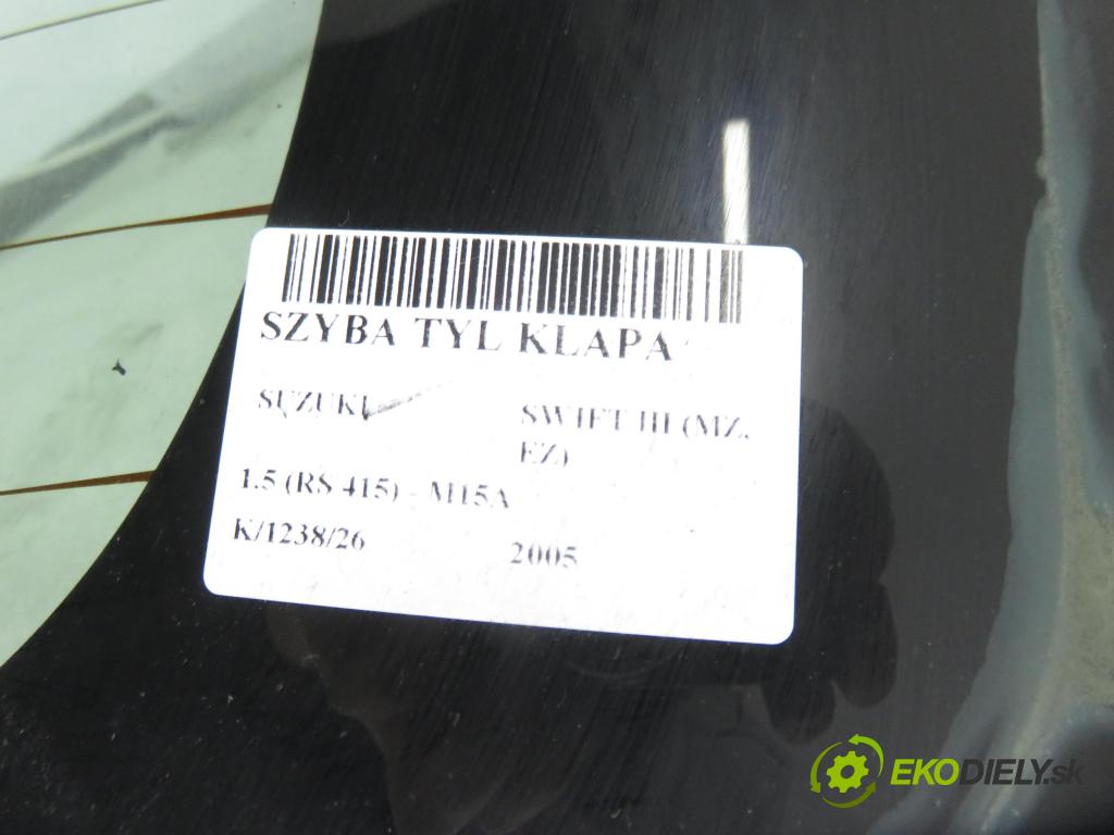 SUZUKI SWIFT III (MZ, EZ) HB 2005 75,00 1.5 (RS 415) - M15A 1490,00 Okno zadné kapota