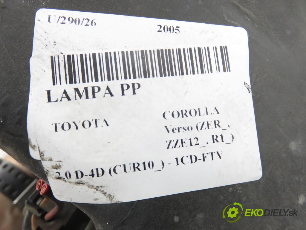 TOYOTA COROLLA Verso (ZER_, ZZE12_, R1_) MINIVAN 2005 85,00 2.0 D-4D (CUR10_) - 1CD-FTV 1995,00 světlo PP