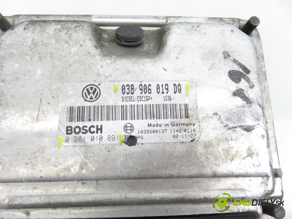 SEAT CORDOBA (6L2) SEDAN 2003 96,00 1.9 TDI - ASZ 1896,00 řídící jednotka motora 038906019DQ ; 0281010891
