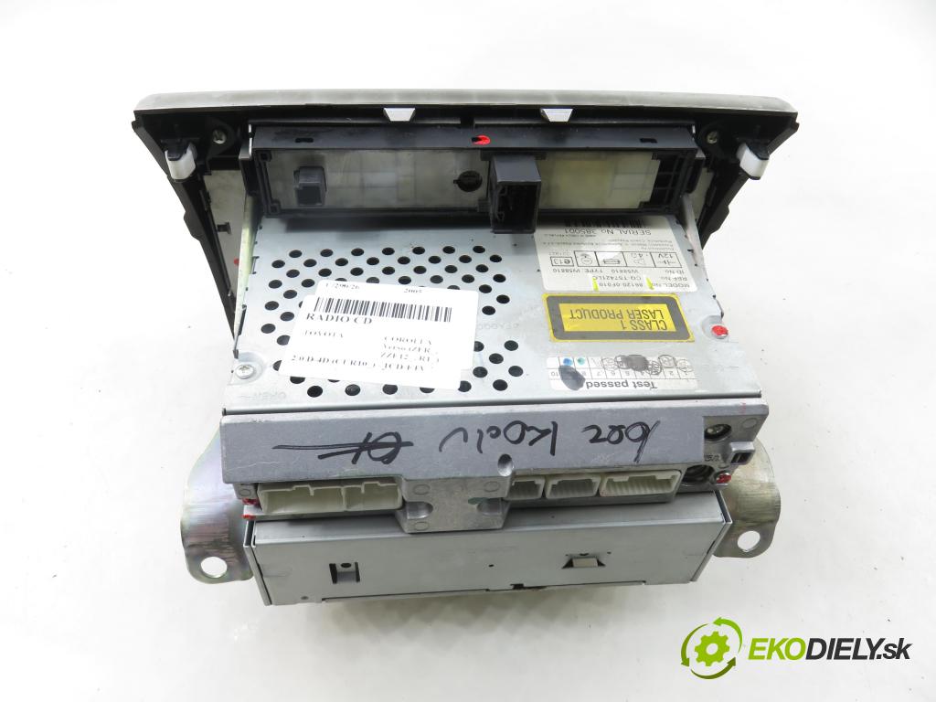 TOYOTA COROLLA Verso (ZER_, ZZE12_, R1_) MINIVAN 2005 85,00 2.0 D-4D (CUR10_) - 1CD-FTV 1995,00 RADIO CD 861200F010