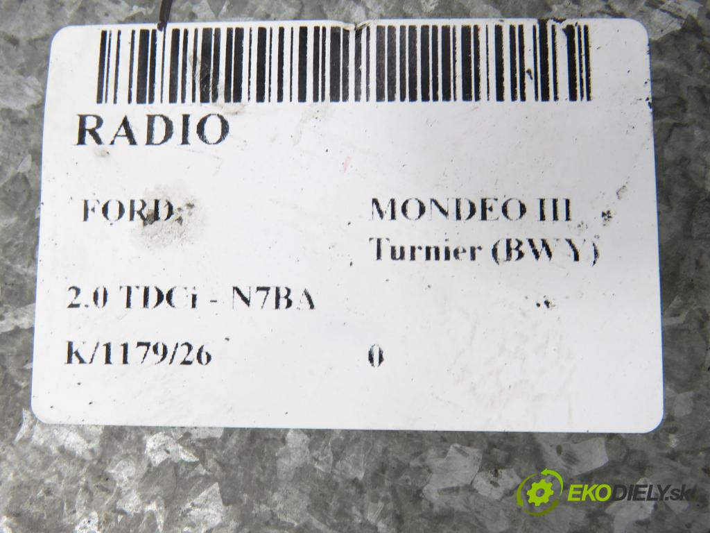 FORD MONDEO III Turnier (BWY) KOMBI 2002 96,00 2.0 TDCi - N7BA 1998,00 RADIO CD 97AP18C815HA