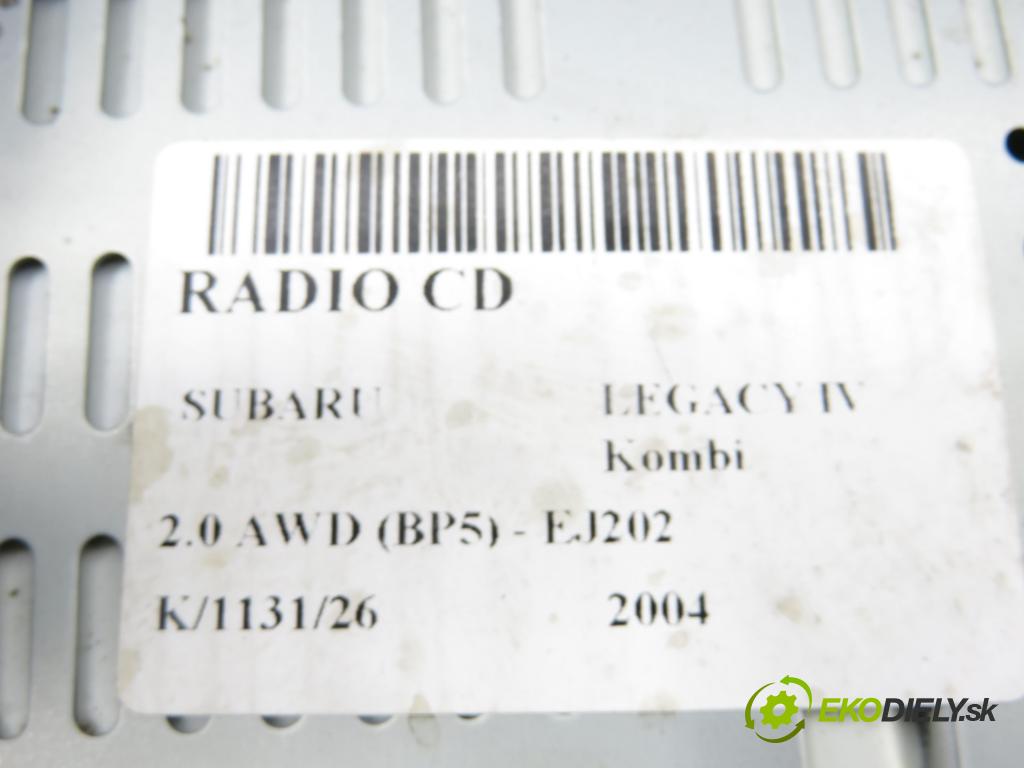 SUBARU LEGACY IV Kombi (BP) KOMBI 2004 101,00 2.0 AWD (BP5) - EJ202 1994,00 RADIO CD 86201AG400
