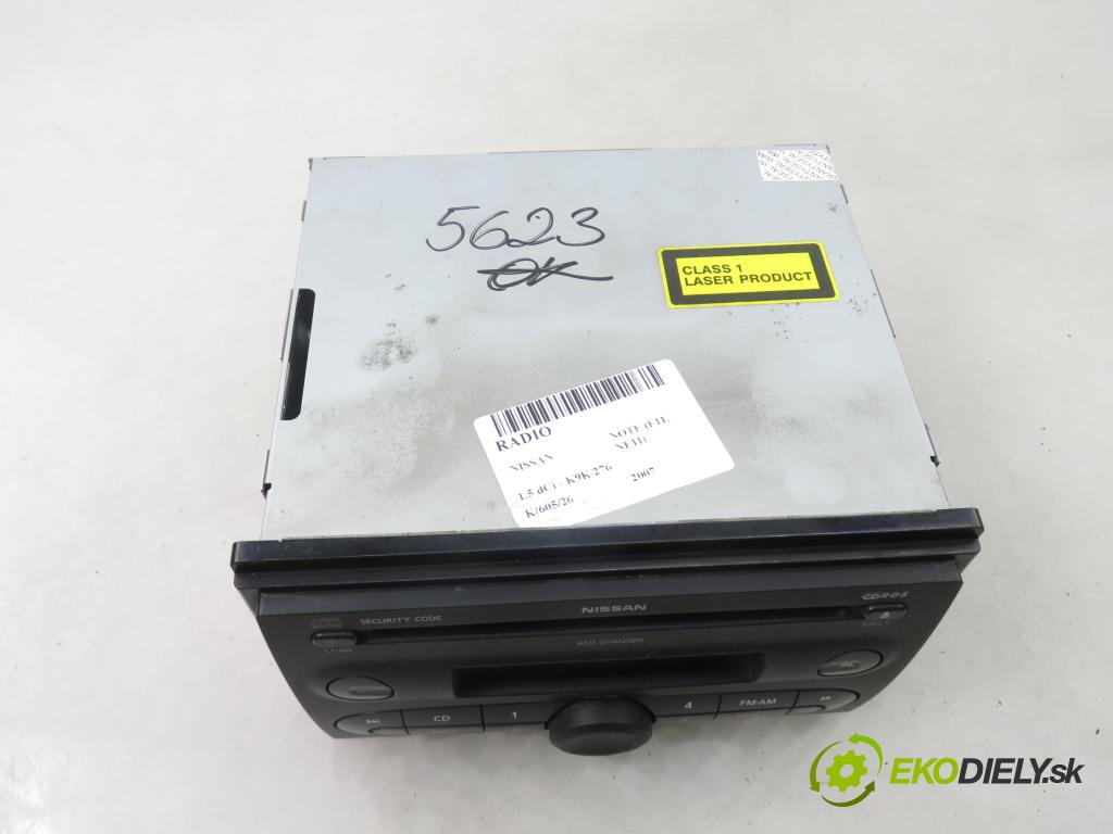 NISSAN NOTE (E11, NE11) HB 2007 63,00 1.5 dCi - K9K 276 1461,00 RADIO CD 7645387318