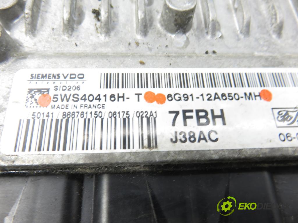 FORD S-MAX (WA6) MINIVAN 2006 103,00 2.0 TDCi - UFWA 1997,00 řídící jednotka motora 6G9112A650MH ; 5WS40416HT