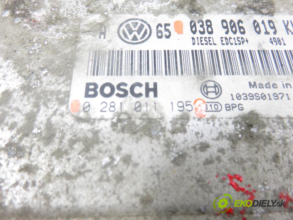 SKODA OCTAVIA I Combi (1U5) KOMBI 2004 74,00 1.9 TDI - ATD 1896,00 řídící jednotka motora 0281011195 ; 038906019KH