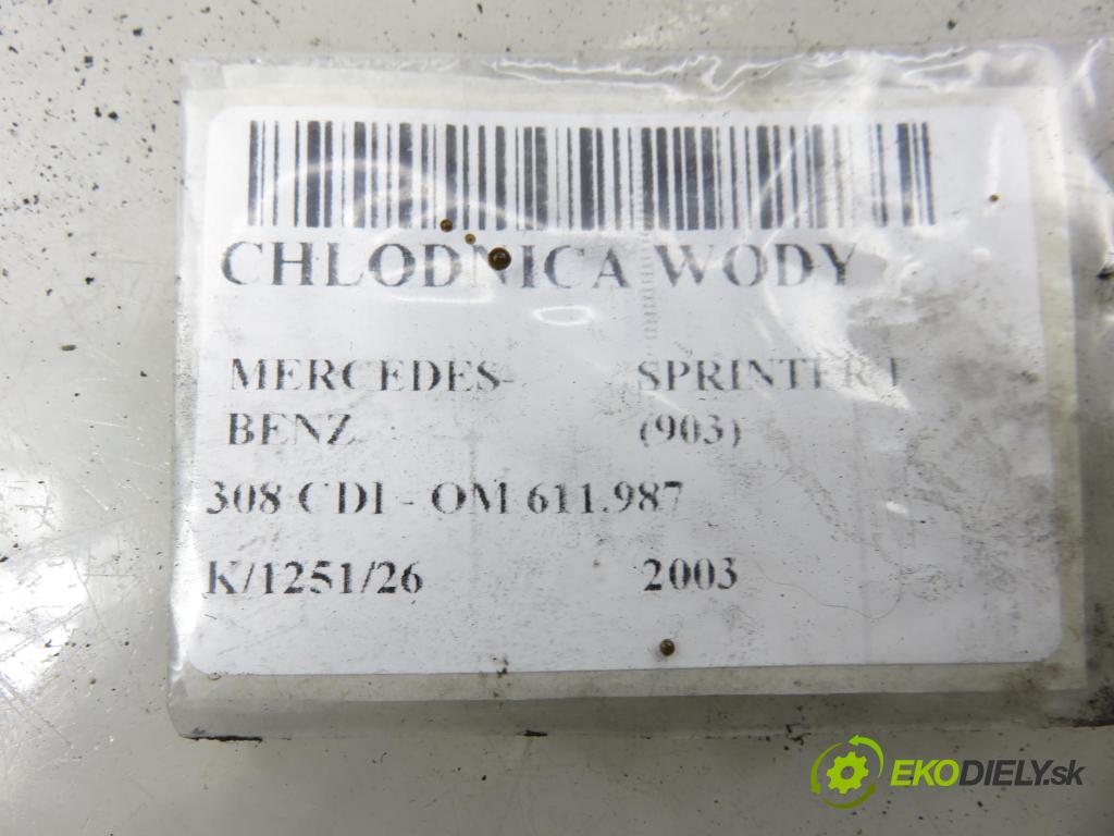 MERCEDES-BENZ SPRINTER 3-t Skrzynia (903) FURGON 2003 60,00 308 CDI - OM 611.987 2148,00 chladič vody 9015003500