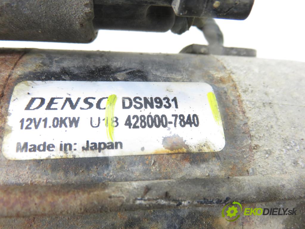 TOYOTA YARIS (_P1_) HB 2002 64,00 1.3 (SCP12_) - 2SZ-FE 1298,00 Štartér 4280007840 ; DSN931 (Štartér)