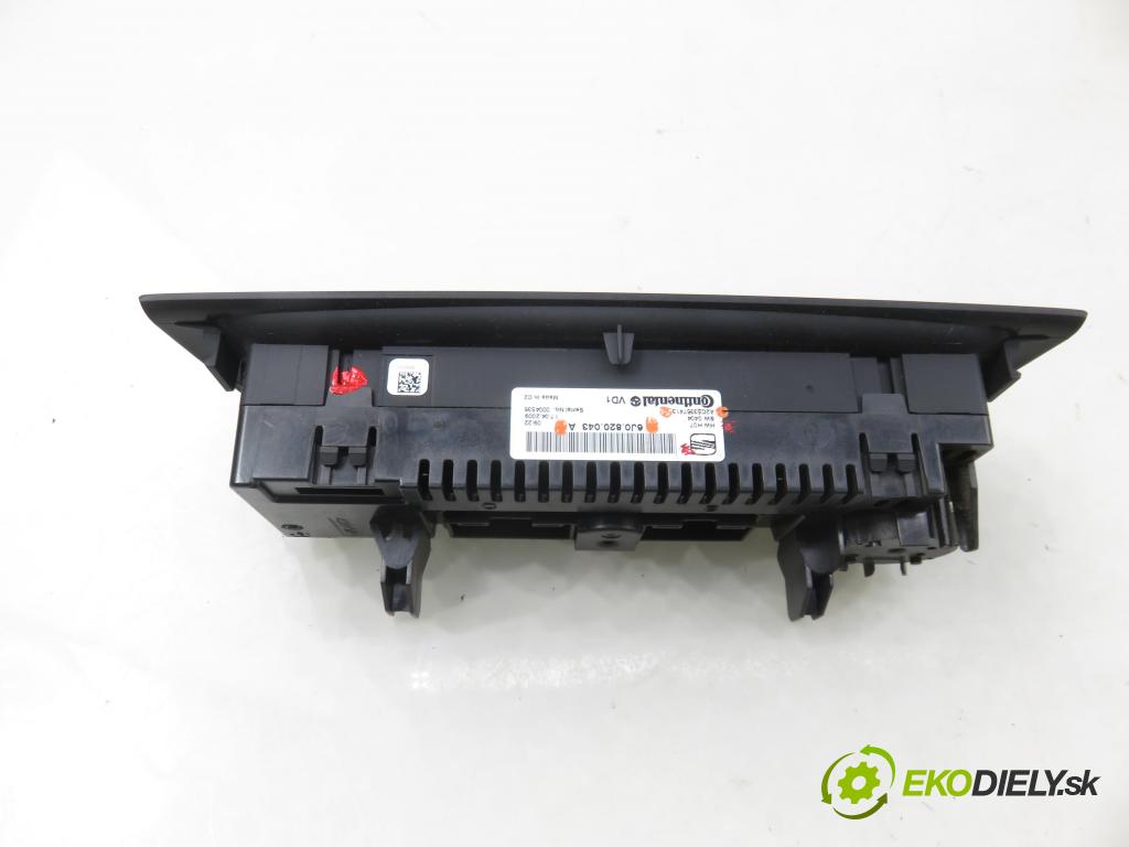 SEAT IBIZA IV (6J5, 6P1) HB 2009 77,00 1.6 - BTS 1598,00 Panel kúrenia KLIMATRONIK 6J0820043A ; A2C53357413