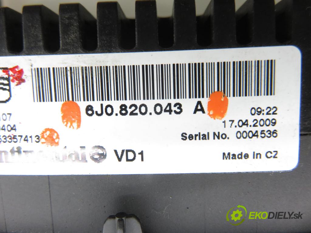 SEAT IBIZA IV (6J5, 6P1) HB 2009 77,00 1.6 - BTS 1598,00 Panel kúrenia KLIMATRONIK 6J0820043A ; A2C53357413
