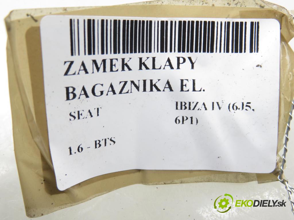 SEAT IBIZA IV (6J5, 6P1) HB 2009 77,00 1.6 - BTS 1598,00 zámok dveří kufr EL. 6J3827505