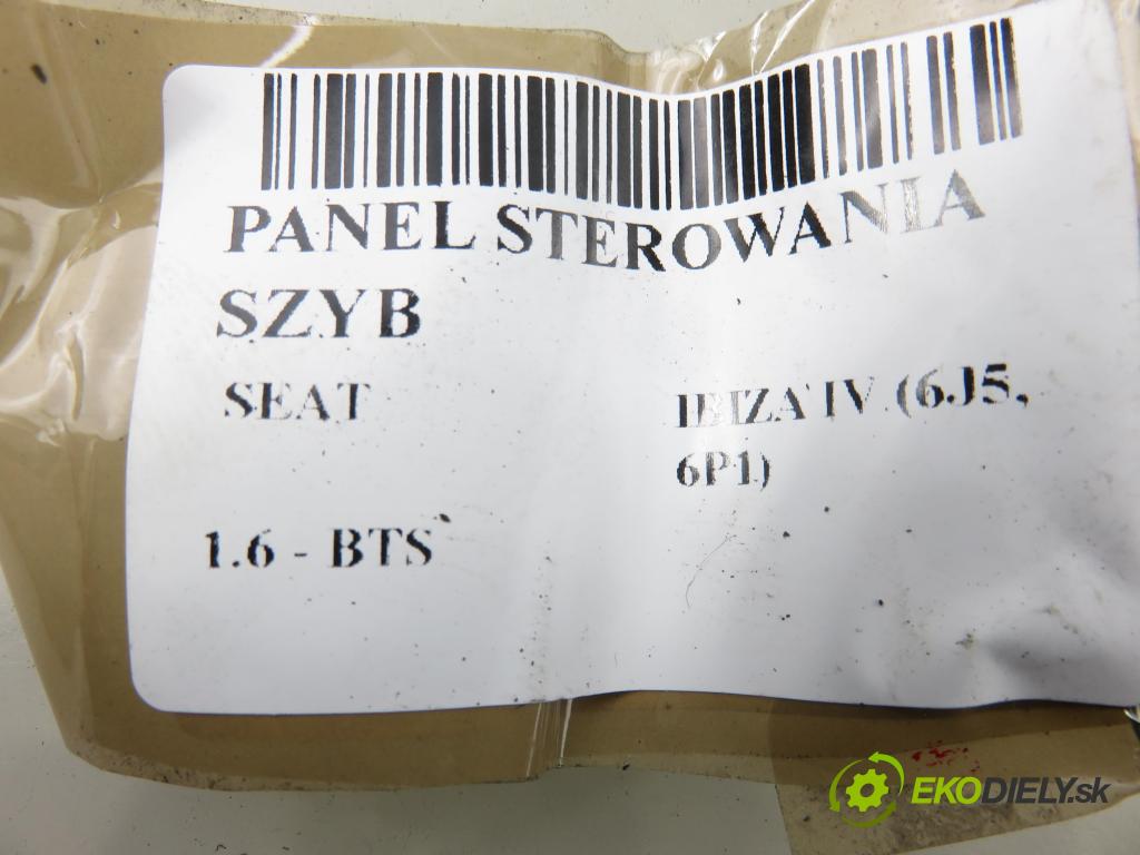 SEAT IBIZA IV (6J5, 6P1) HB 2009 77,00 1.6 - BTS 1598,00 Panel ovládaní oken 1K3959857A ; 6J1867179