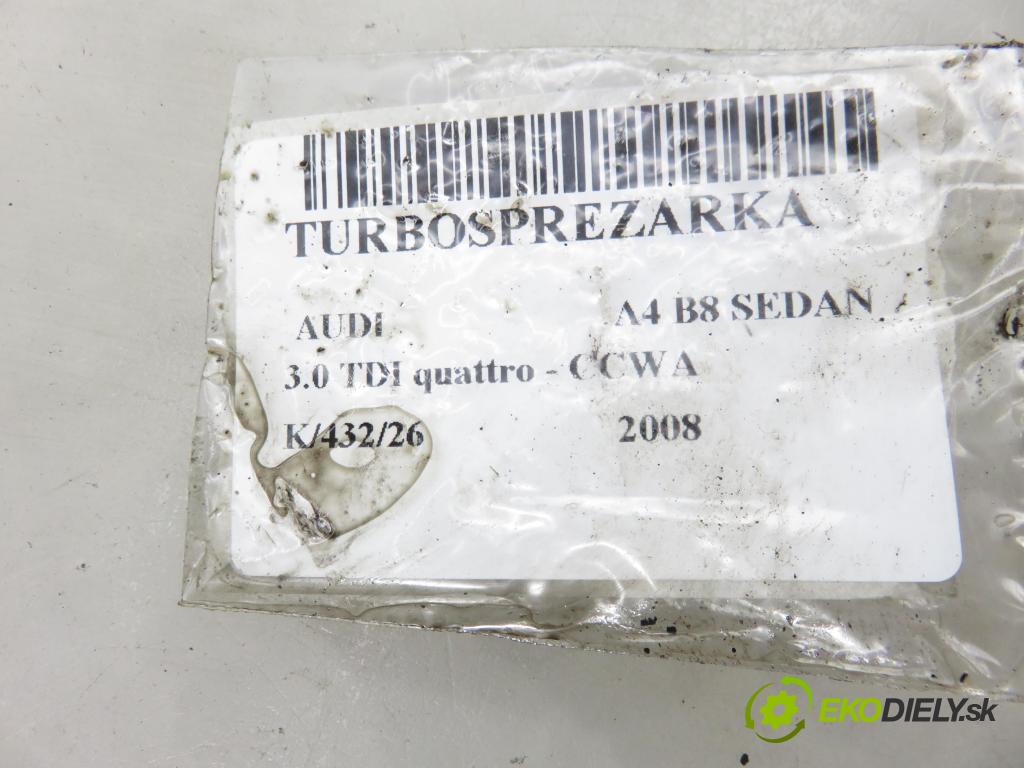 AUDI A4 (8K2, B8) SEDAN 2008 176,00 3.0 TDI quattro - CCWA 2967,00 RYCHLONABÍJEČKA: 059145722S (Kompletní turbodmychadlo)