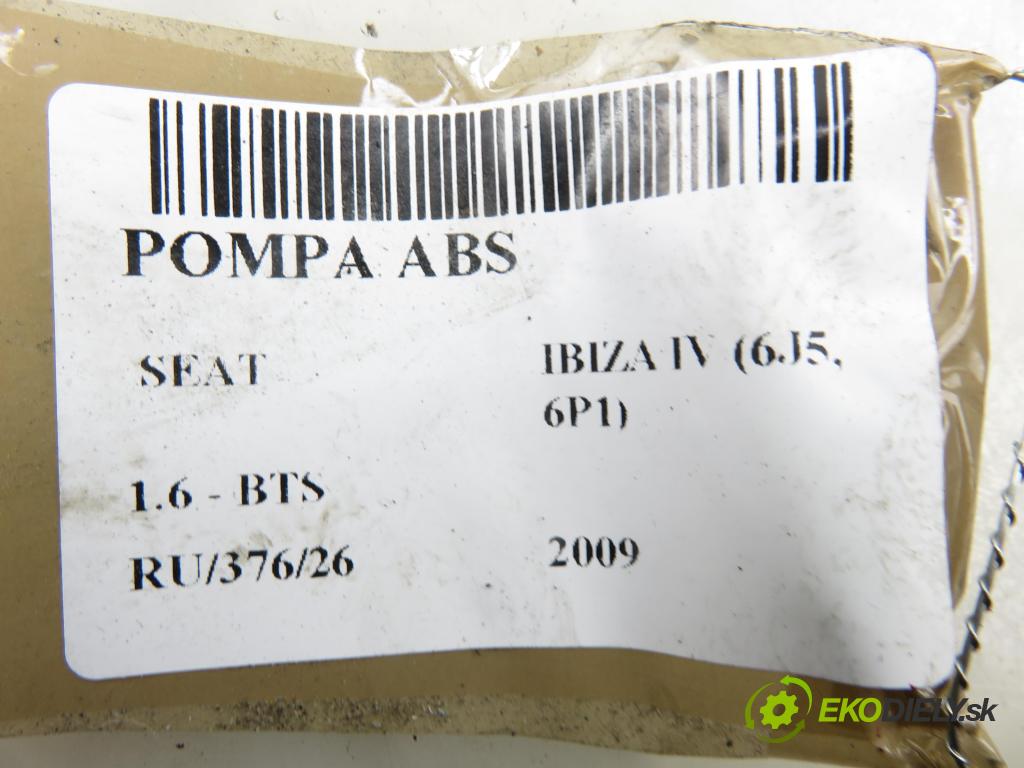 SEAT IBIZA IV (6J5, 6P1) HB 2009 77,00 1.6 - BTS 1598,00 pumpa ABS 0265955000 ; 0265239000 ; 6R0614517H (Pumpa ABS)