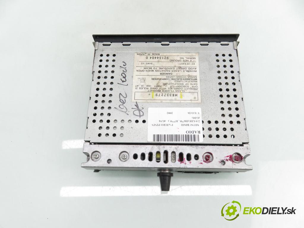 MITSUBISHI PAJERO PININ (H6_W, H7_W) SUV 2002 95,00 2.0 GDI (H67W, H77W) - 4G94 (GDI) 1999,00 RADIO CD MR337279