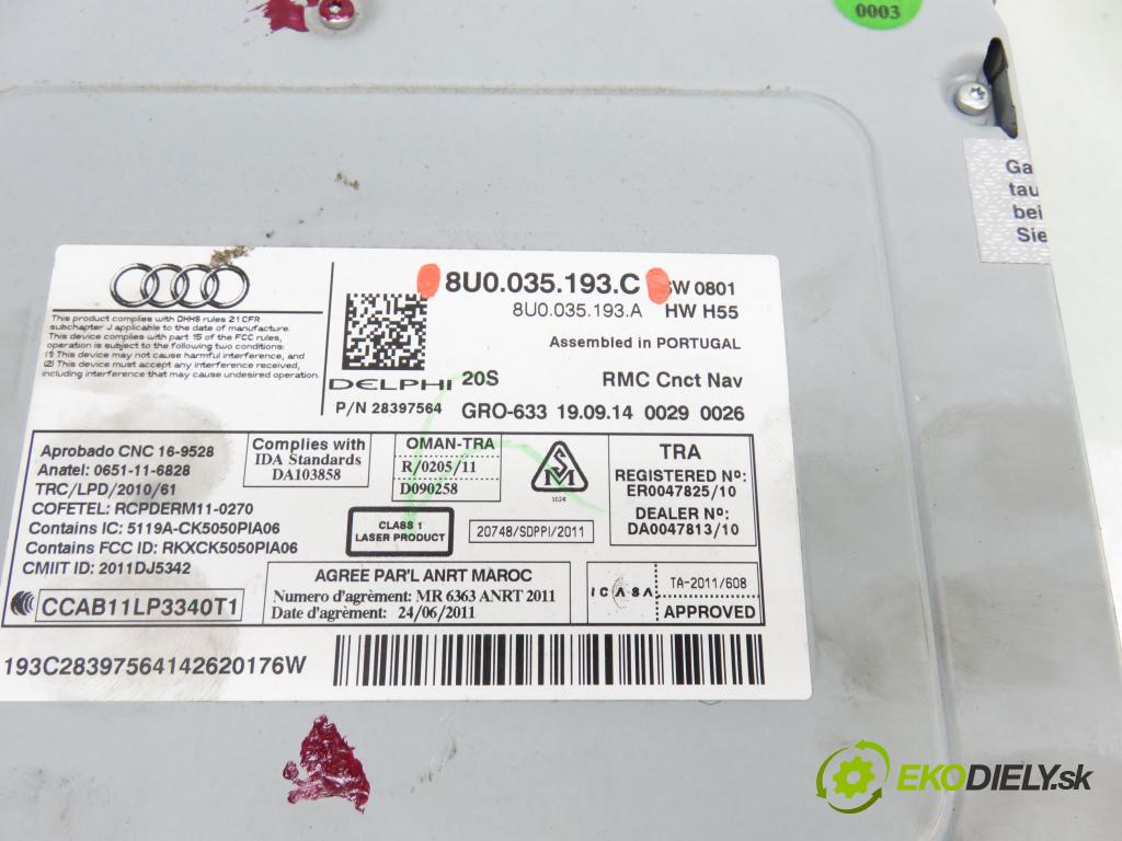 AUDI Q3 (8U) SUV 2014 130,00 2.0 TDI quattro - CFGC 1968,00 RADIO CD 8U0035193C