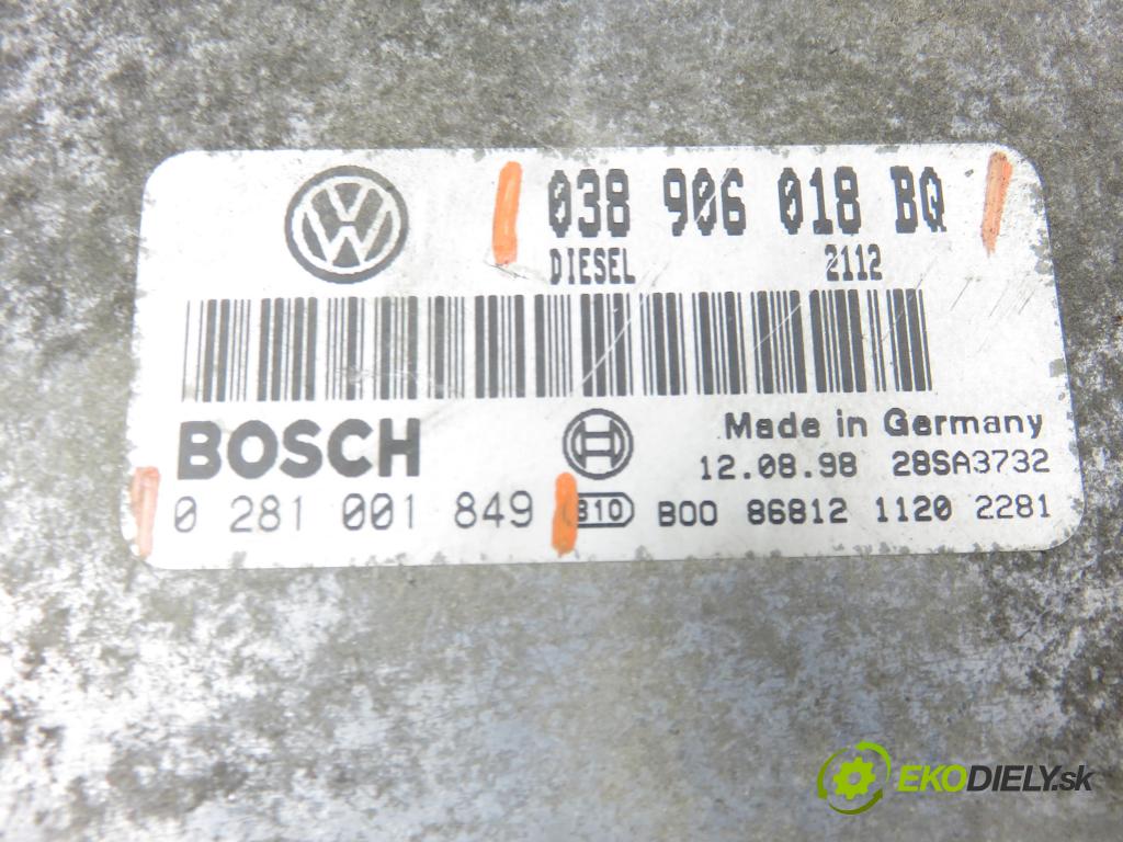 SKODA OCTAVIA I Combi (1U5) KOMBI 1998 66,00 1.9 TDI 90 - ALH 1896,00 řídící jednotka motora 038906018BQ ; 0281001849