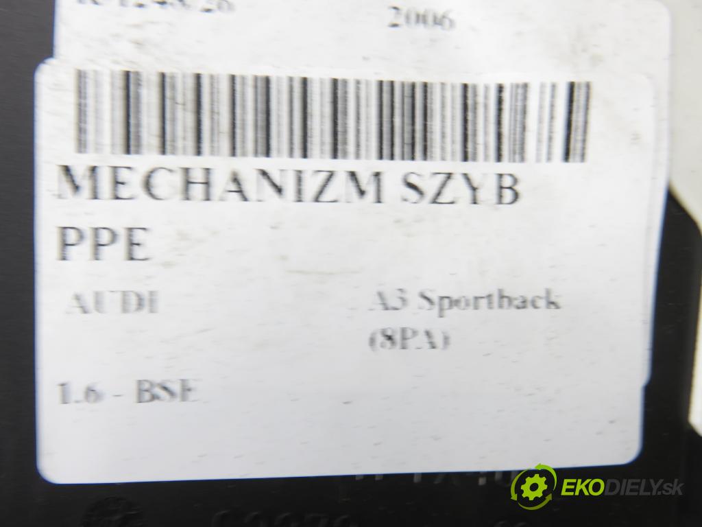 AUDI A3 Sportback (8PA) HB 2006 75,00 1.6 - BSE 1595,00 mechanismus oken PPE 8P0959802H