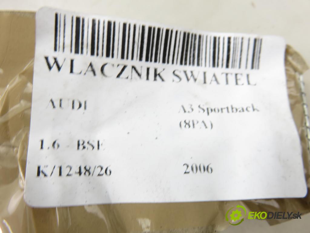 AUDI A3 Sportback (8PA) HB 2006 75,00 1.6 - BSE 1595,00 přepínač světla 8P1941531Q