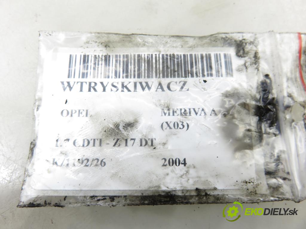 OPEL MERIVA A nadwozie wielkoprzestrzenne (MPV) (X03) HB 2004 74,00 1.7 CDTI 101 - Z 17 DT 1686,00 vstrekovač 8973138612 (Vstrekovač paliva)