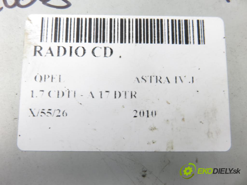 OPEL ASTRA J HB 2010 92,00 1.7 CDTI - A 17 DTR 1686,00 RADIO CD 93169528 ; 7612634361