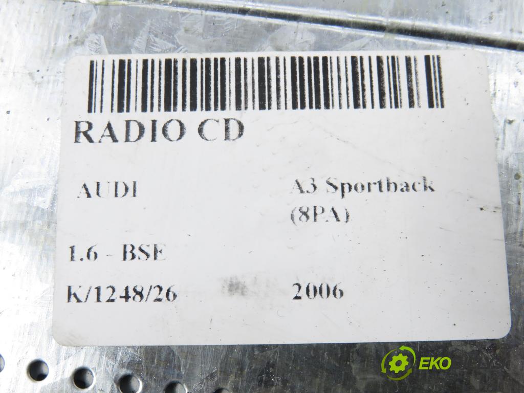 AUDI A3 Sportback (8PA) HB 2006 75,00 1.6 - BSE 1595,00 RADIO CD