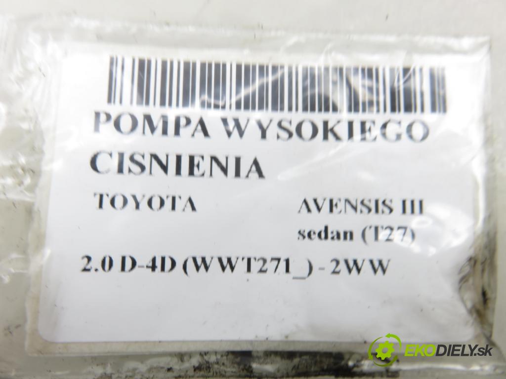 TOYOTA AVENSIS sedan (_T27_) SEDAN 2016 105,00 2.0 D-4D (WWT271_) - 2WW 1995,00 pumpa vstřikovací 3465678 ; 0445010756 ; 0928400798 (Vstřikovací čerpadlo)