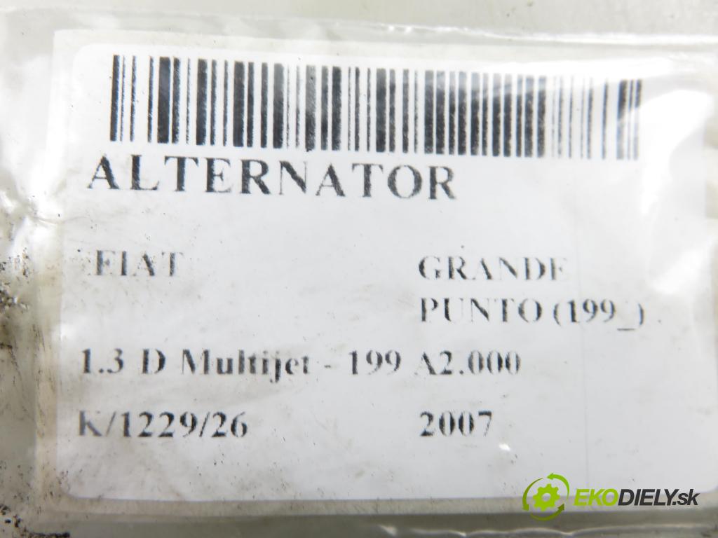 FIAT GRANDE PUNTO (199_) HB 2007 55,00 1.3 D Multijet - 199 A2.000 1248,00 Alternátor 46823547 (Alternátor)