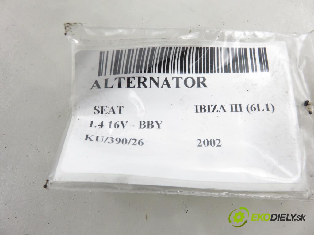 SEAT IBIZA III (6L1) HB 2002 55,00 1.4 16V - BBY 1390,00 Alternátor 0124325013 ; 037903025M (Alternátor)