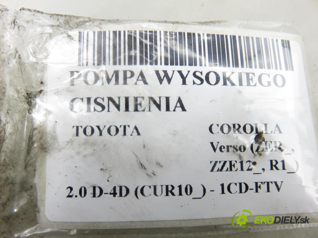 TOYOTA COROLLA Verso (ZER_, ZZE12_, R1_) MINIVAN 2005 85,00 2.0 D-4D (CUR10_) - 1CD-FTV 1995,00 pumpa vysokého TLAK: 221000G010 ; HU2940000061