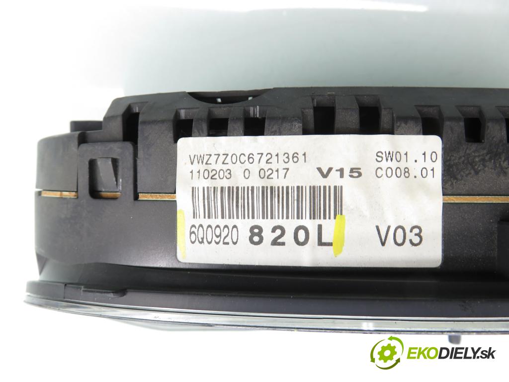 VW POLO (9N_) HB 2003 55,00 1.4 TDI PD 75 - AMF 1422,00 Prístrojovka elektrický 6Q0920820L
