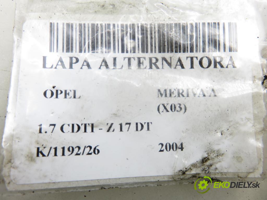 OPEL MERIVA A nadwozie wielkoprzestrzenne (MPV) (X03) HB 2004 74,00 1.7 CDTI - Z 17 DT 1686,00 uchycení alternátora 897264512 ; 897264513