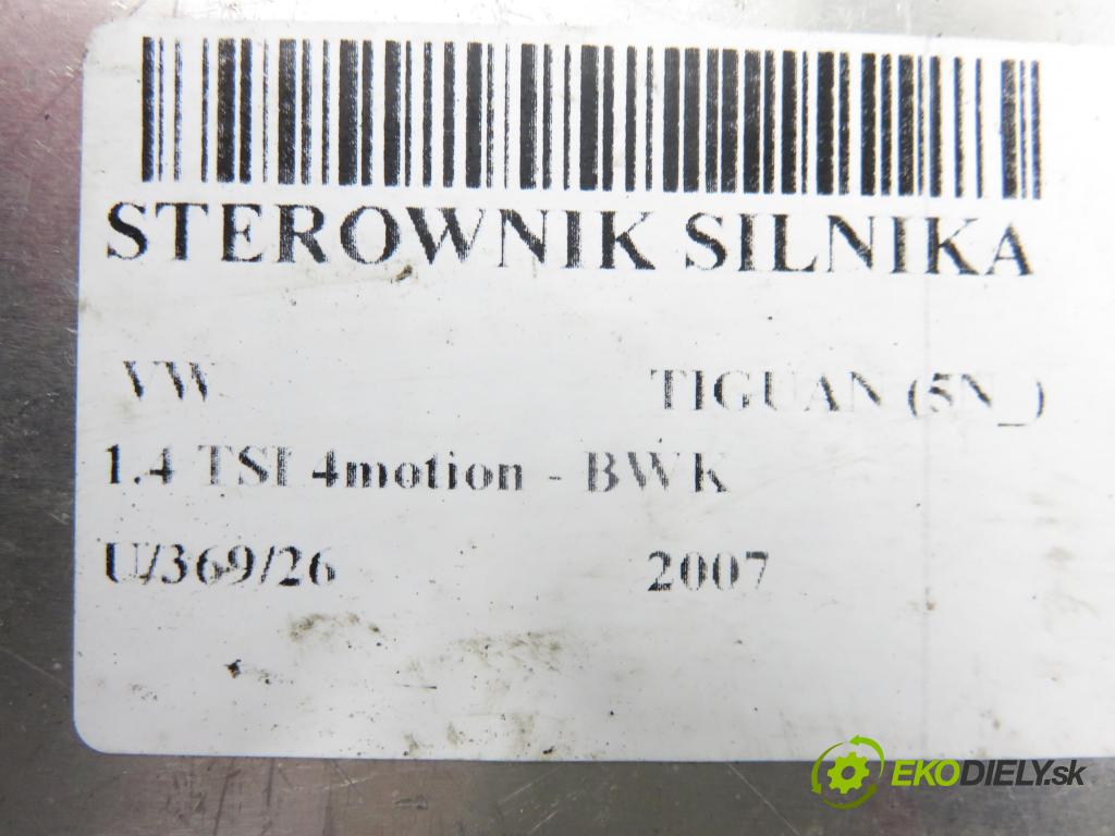 VW TIGUAN (5N_) SUV 2007 110,00 1.4 TSI 4motion - BWK 1390,00 řídící jednotka motora 0261S04655 ; 03C906032AJ