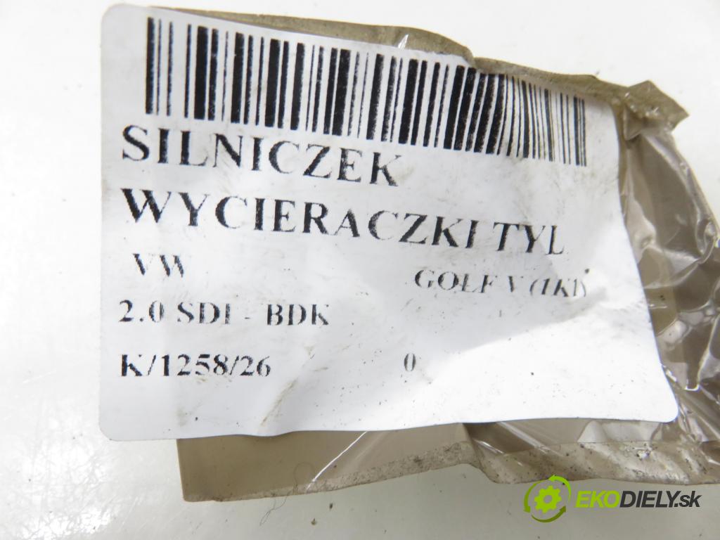 VW GOLF V (1K1) HB 2004 55,00 2.0 SDI - BDK 1968,00 motorek stěrače ZADNÍ: 1K6955711B ; 0390201800
